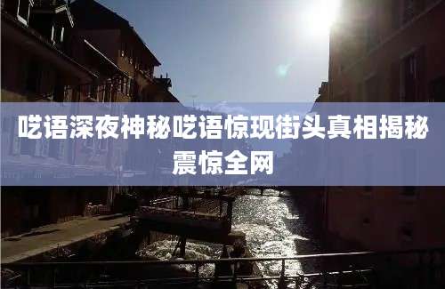 呓语深夜神秘呓语惊现街头真相揭秘震惊全网