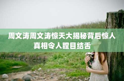 周文涛周文涛惊天大揭秘背后惊人真相令人瞠目结舌
