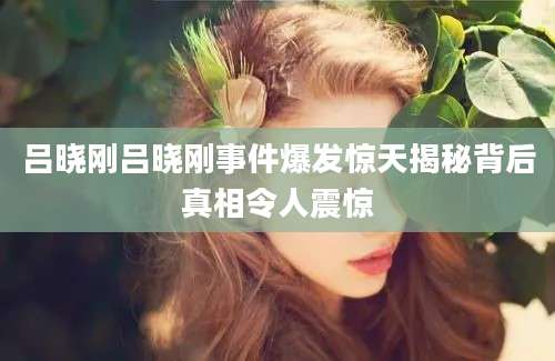 吕晓刚吕晓刚事件爆发惊天揭秘背后真相令人震惊