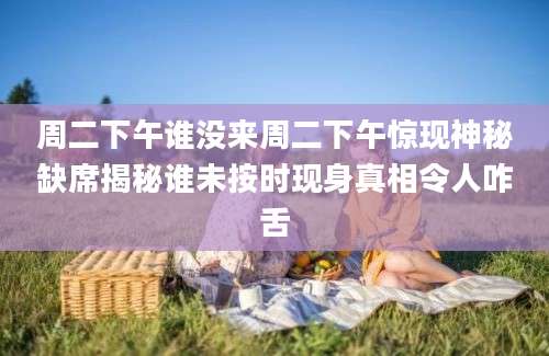周二下午谁没来周二下午惊现神秘缺席揭秘谁未按时现身真相令人咋舌