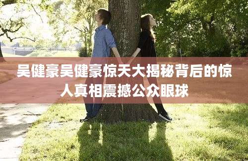吴健豪吴健豪惊天大揭秘背后的惊人真相震撼公众眼球