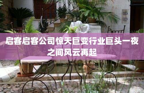 启客启客公司惊天巨变行业巨头一夜之间风云再起