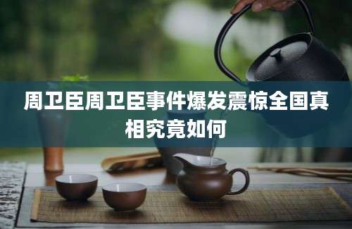 周卫臣周卫臣事件爆发震惊全国真相究竟如何
