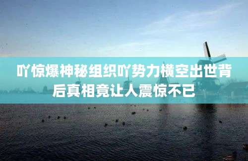 吖惊爆神秘组织吖势力横空出世背后真相竟让人震惊不已