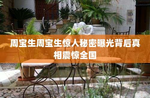 周宝生周宝生惊人秘密曝光背后真相震惊全国