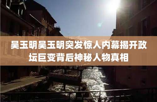 吴玉明吴玉明突发惊人内幕揭开政坛巨变背后神秘人物真相