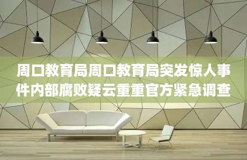 周口教育局周口教育局突发惊人事件内部腐败疑云重重官方紧急调查