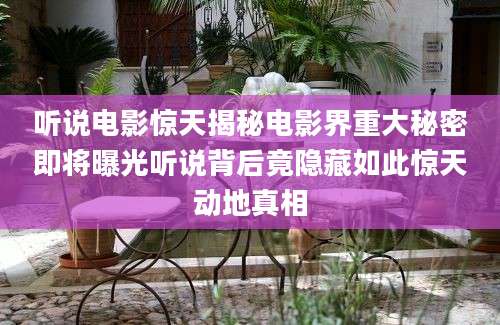 听说电影惊天揭秘电影界重大秘密即将曝光听说背后竟隐藏如此惊天动地真相