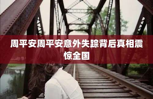周平安周平安意外失踪背后真相震惊全国