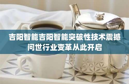 吉阳智能吉阳智能突破性技术震撼问世行业变革从此开启