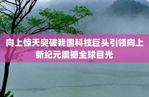 向上惊天突破我国科技巨头引领向上新纪元震撼全球目光
