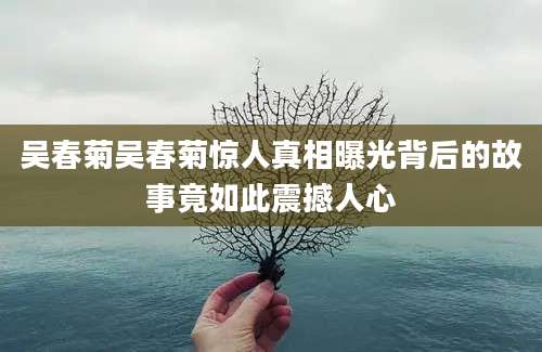 吴春菊吴春菊惊人真相曝光背后的故事竟如此震撼人心