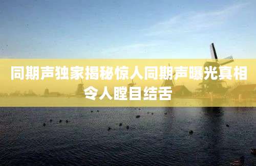同期声独家揭秘惊人同期声曝光真相令人瞠目结舌