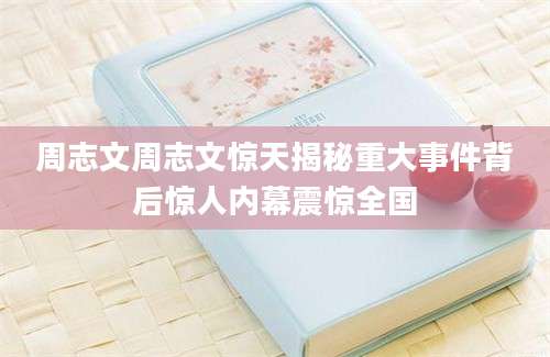 周志文周志文惊天揭秘重大事件背后惊人内幕震惊全国
