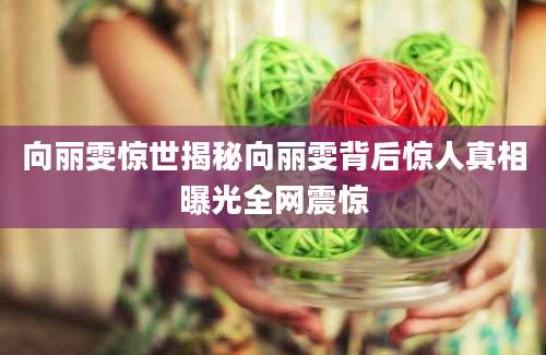 向丽雯惊世揭秘向丽雯背后惊人真相曝光全网震惊
