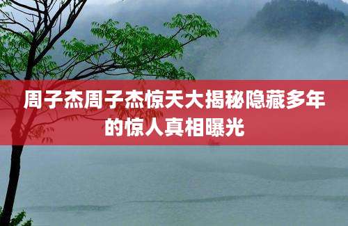 周子杰周子杰惊天大揭秘隐藏多年的惊人真相曝光