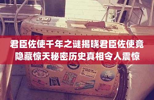 君臣佐使千年之谜揭晓君臣佐使竟隐藏惊天秘密历史真相令人震惊