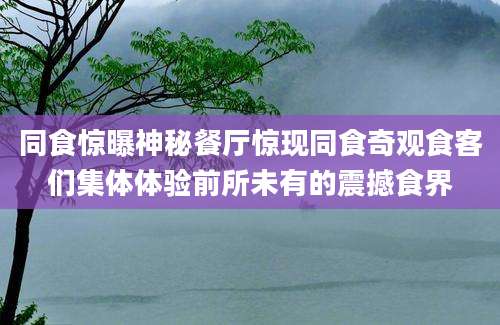 同食惊曝神秘餐厅惊现同食奇观食客们集体体验前所未有的震撼食界