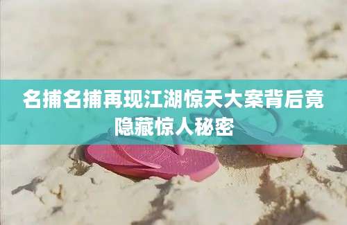 名捕名捕再现江湖惊天大案背后竟隐藏惊人秘密