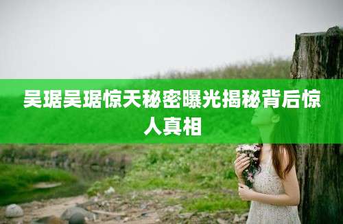 吴琚吴琚惊天秘密曝光揭秘背后惊人真相