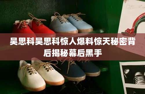 吴思科吴思科惊人爆料惊天秘密背后揭秘幕后黑手