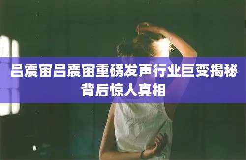 吕震宙吕震宙重磅发声行业巨变揭秘背后惊人真相