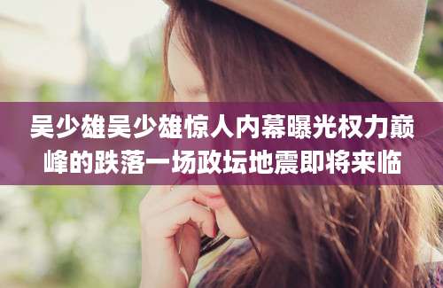 吴少雄吴少雄惊人内幕曝光权力巅峰的跌落一场政坛地震即将来临