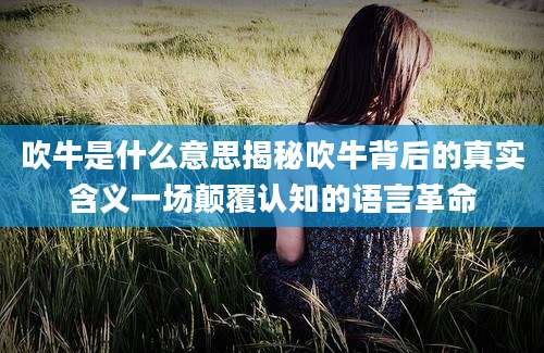 吹牛是什么意思揭秘吹牛背后的真实含义一场颠覆认知的语言革命