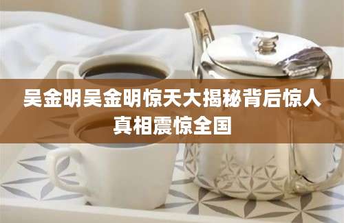 吴金明吴金明惊天大揭秘背后惊人真相震惊全国