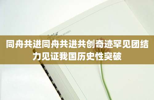 同舟共进同舟共进共创奇迹罕见团结力见证我国历史性突破