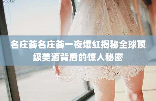 名庄荟名庄荟一夜爆红揭秘全球顶级美酒背后的惊人秘密
