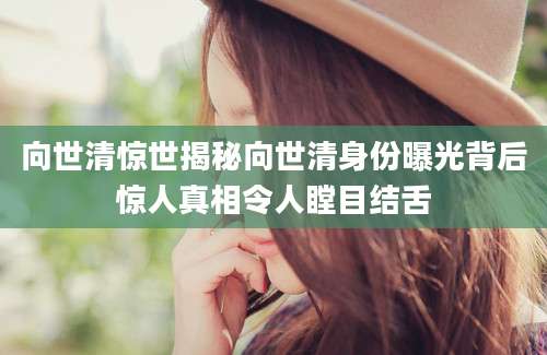 向世清惊世揭秘向世清身份曝光背后惊人真相令人瞠目结舌