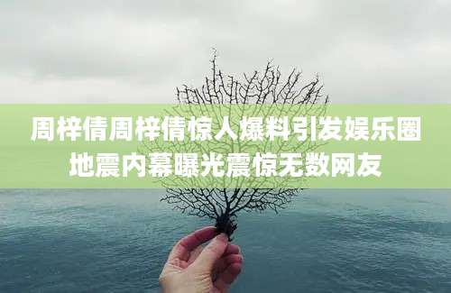 周梓倩周梓倩惊人爆料引发娱乐圈地震内幕曝光震惊无数网友