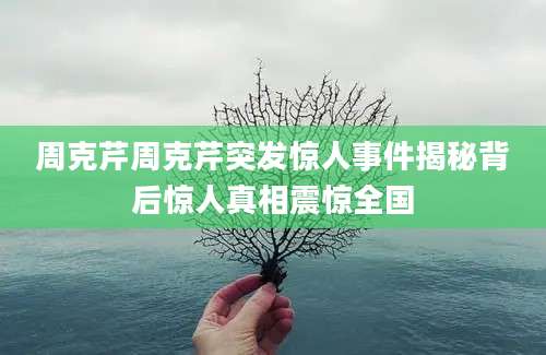 周克芹周克芹突发惊人事件揭秘背后惊人真相震惊全国