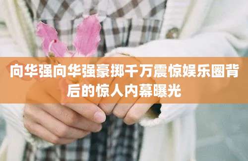 向华强向华强豪掷千万震惊娱乐圈背后的惊人内幕曝光