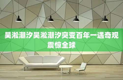 吴淞潮汐吴淞潮汐突变百年一遇奇观震惊全球